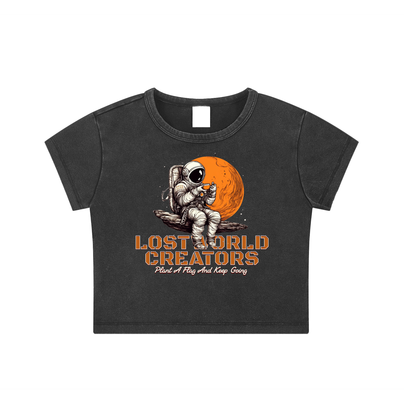 LWC Sippin Tea Snow Washed Crop Top