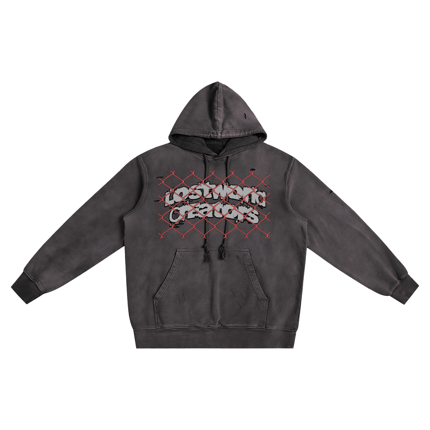 LWC (LostDawgs) Pure Cotton Hand-Frayed Washed Hoodie