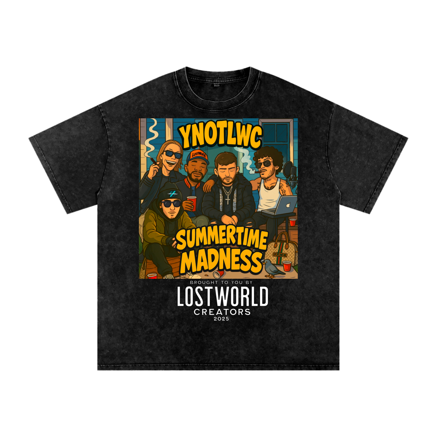 YNOTLWC (SUMMERTIME MADNESS) Acid Wash Oversize T-Shirt