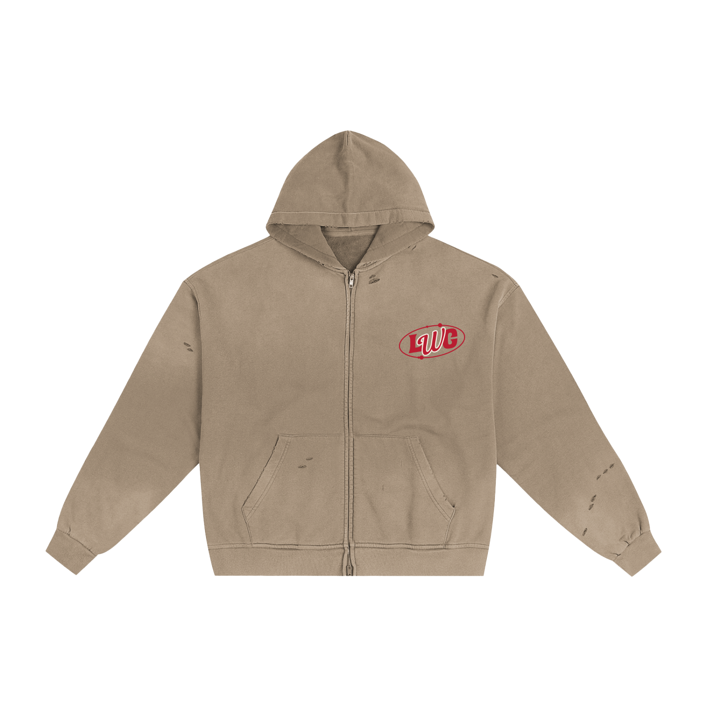 LWC (PAFKG) Hand-Frayed Sunfade Zip Hoodie