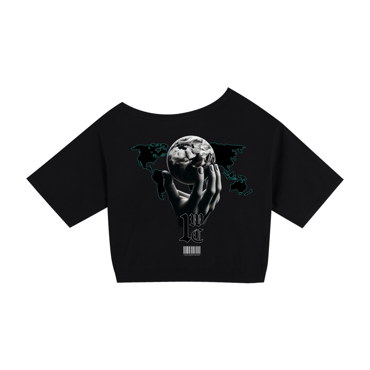 LOSTWORLD GLOBAL Asymmetric Shoulder Oversized Cotton T-Shirt