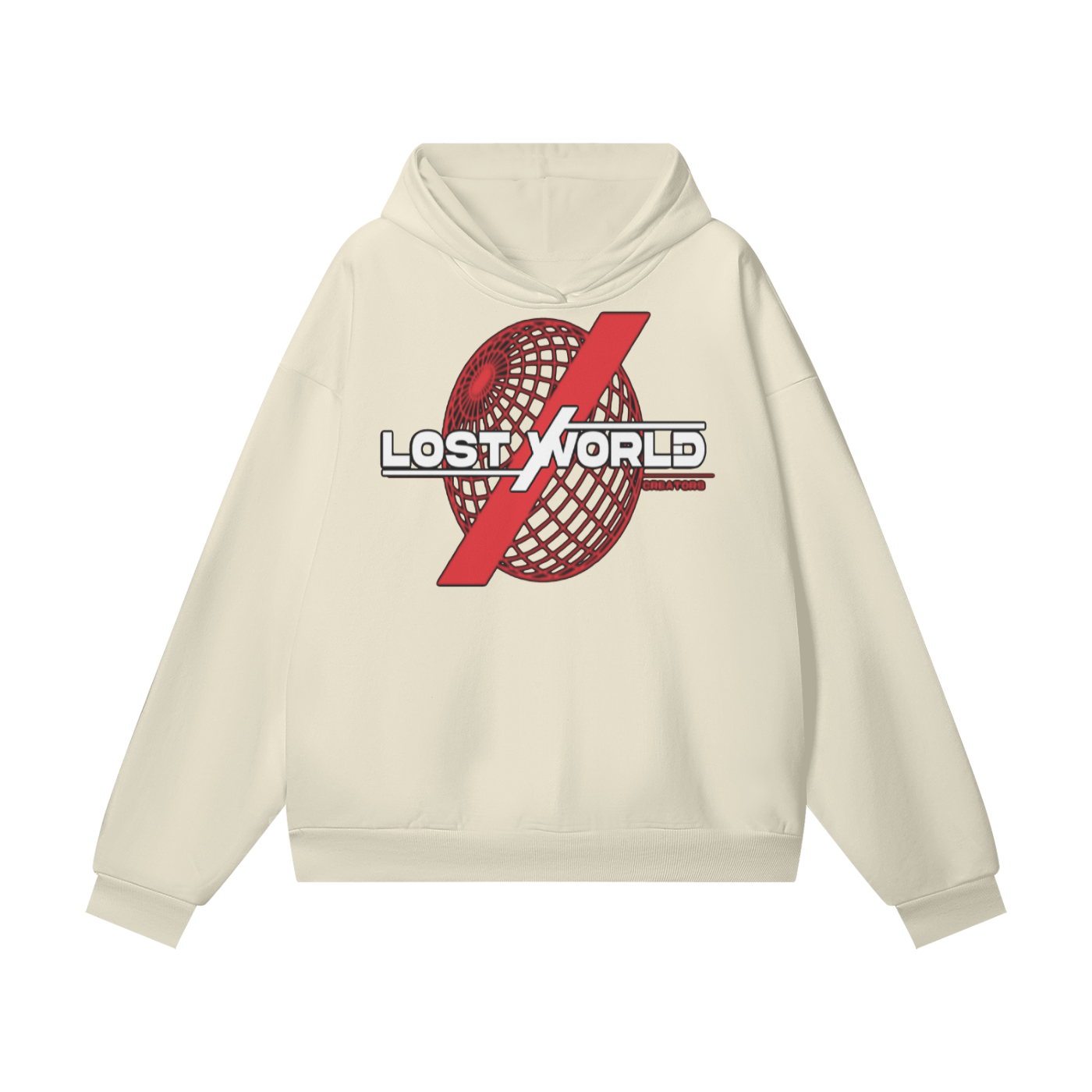 LWC (OG LOGO RD)Oversize Heavyweight Hidden Pocket Fleece Hoodie - 460 GSM