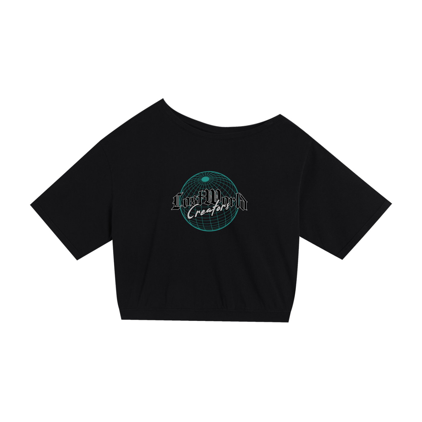 LOSTWORLD GLOBAL Asymmetric Shoulder Oversized Cotton T-Shirt
