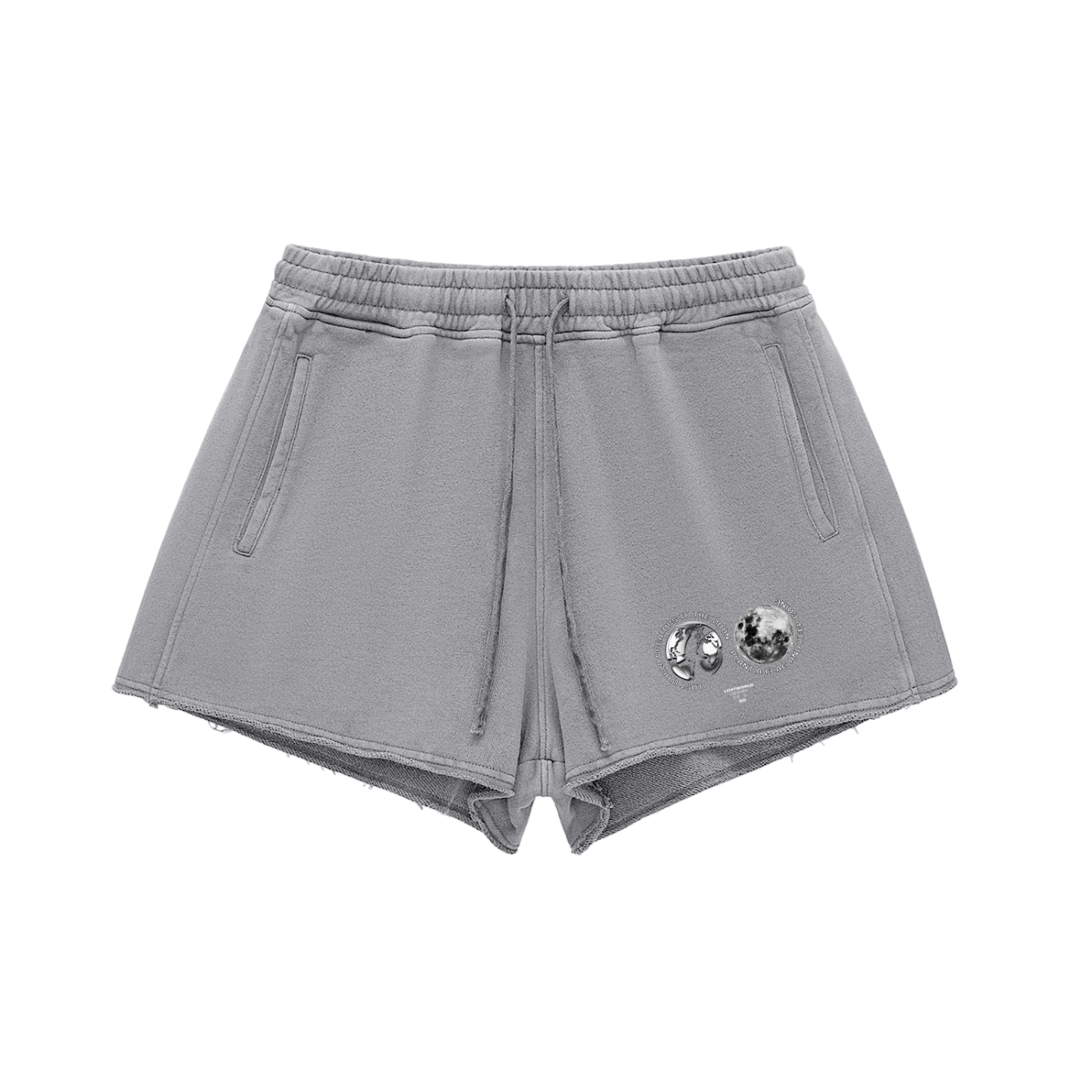 LWC CHROME WORLD Raw Edge Drawstring Shorts