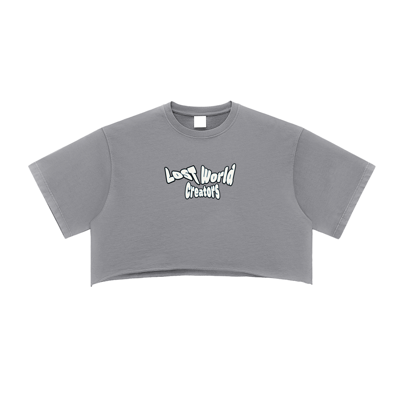 LWC GG Snow Washed Raw Edge Crop Top