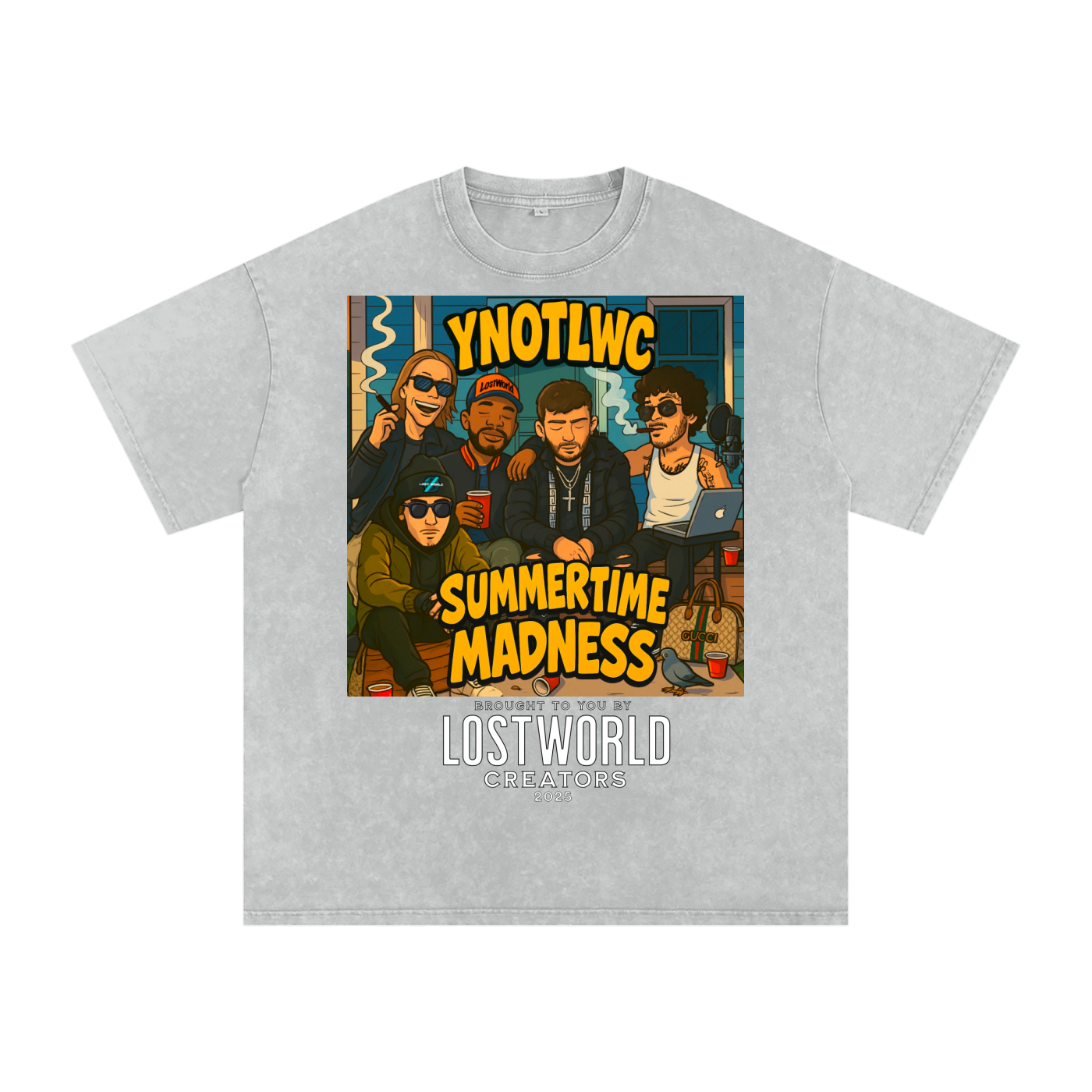 YNOTLWC (SUMMERTIME MADNESS) Acid Wash Oversize T-Shirt