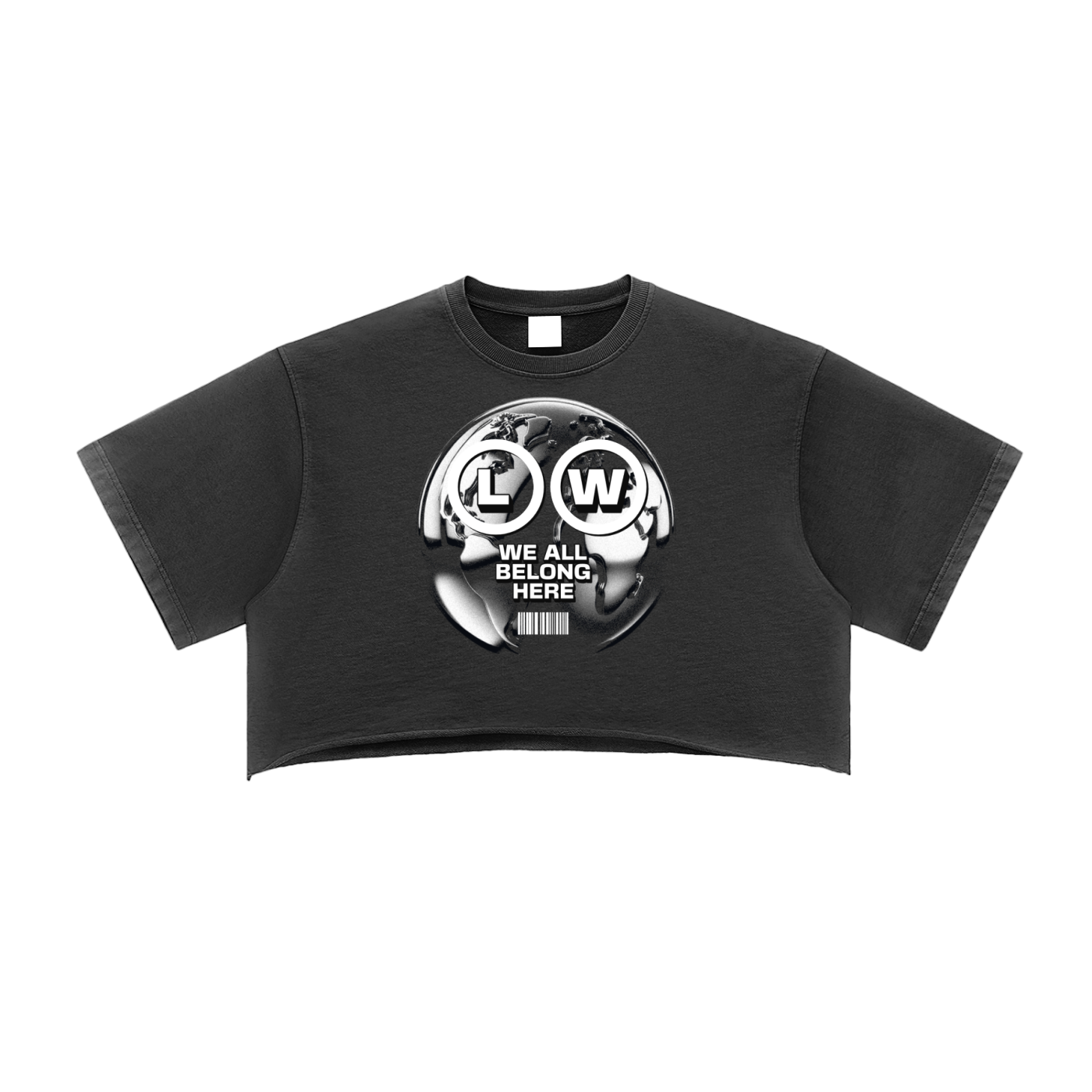 LWC CHROME WORLD Raw Edge Crop Top