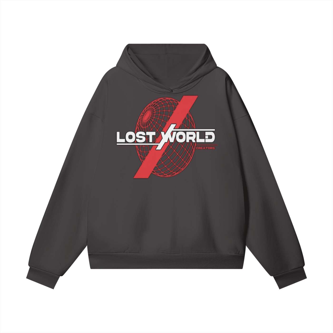 LWC (OG LOGO RD)Oversize Heavyweight Hidden Pocket Fleece Hoodie - 460 GSM