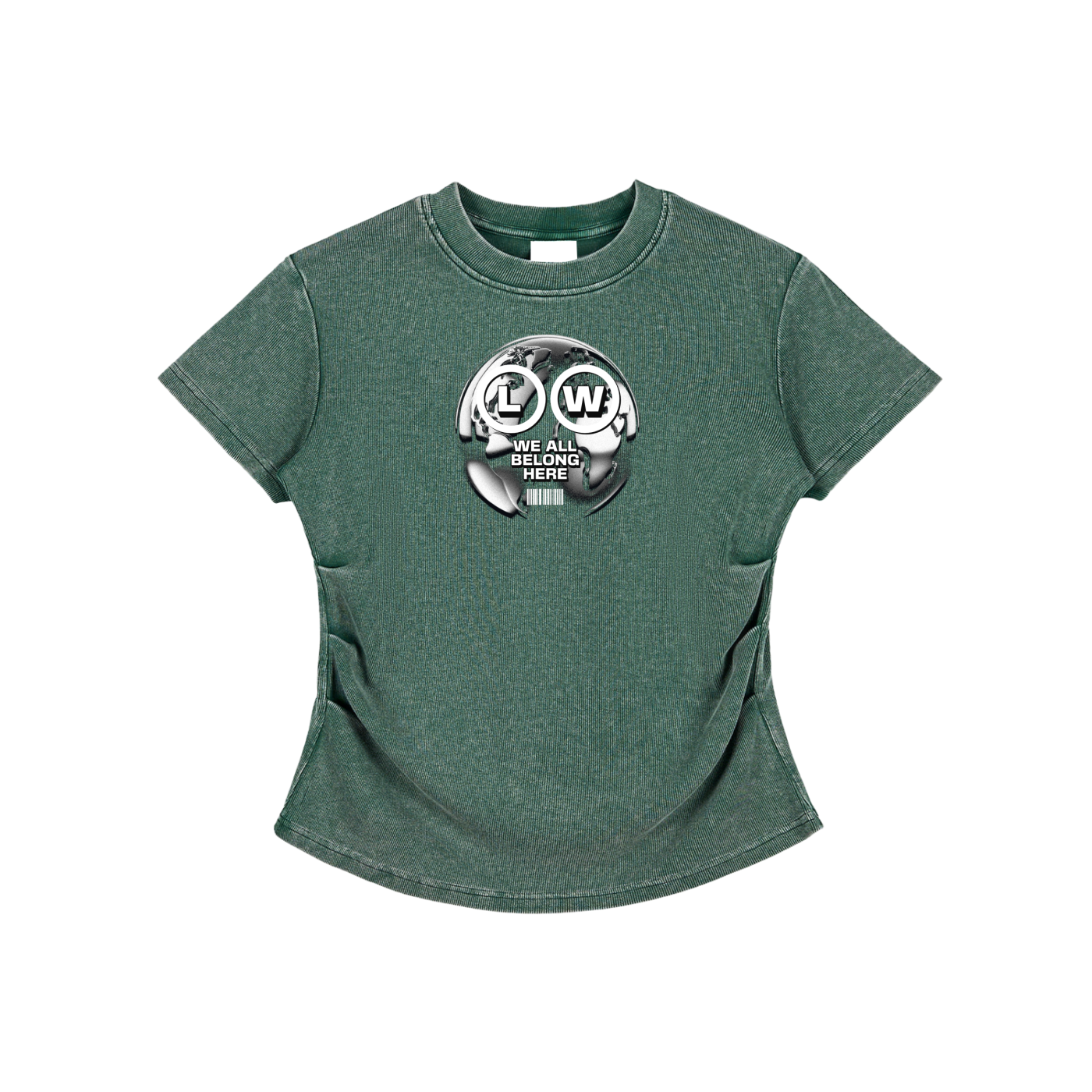 LWC Vintaged-Wash Bodycon Cotton T-Shirt