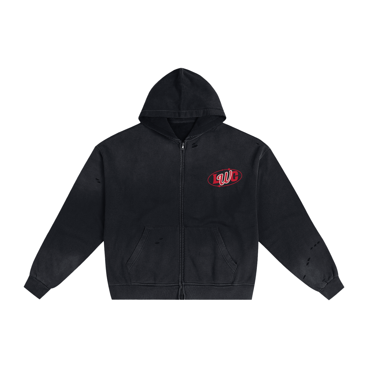 LWC (PAFKG) Hand-Frayed Sunfade Zip Hoodie