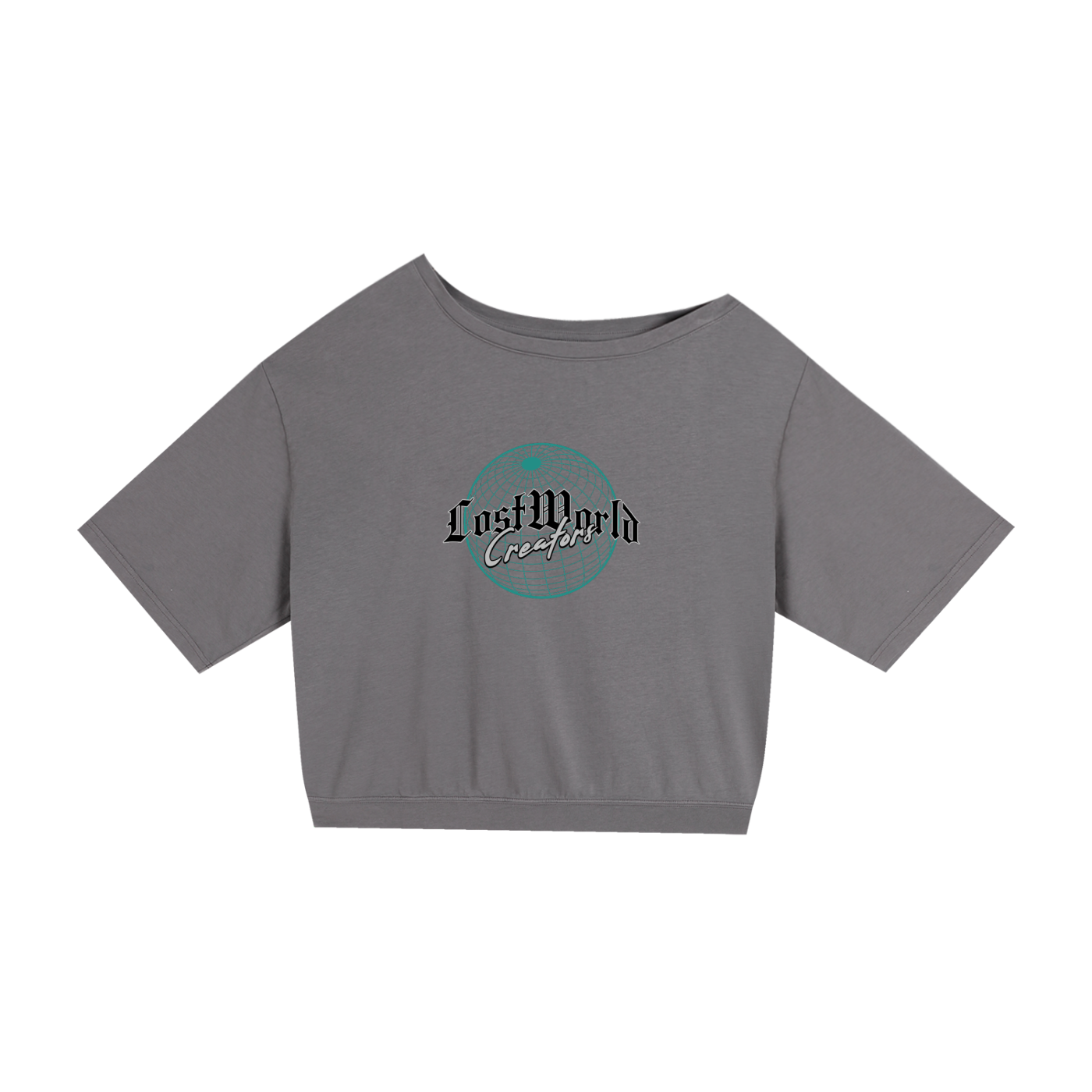LOSTWORLD GLOBAL Asymmetric Shoulder Oversized Cotton T-Shirt
