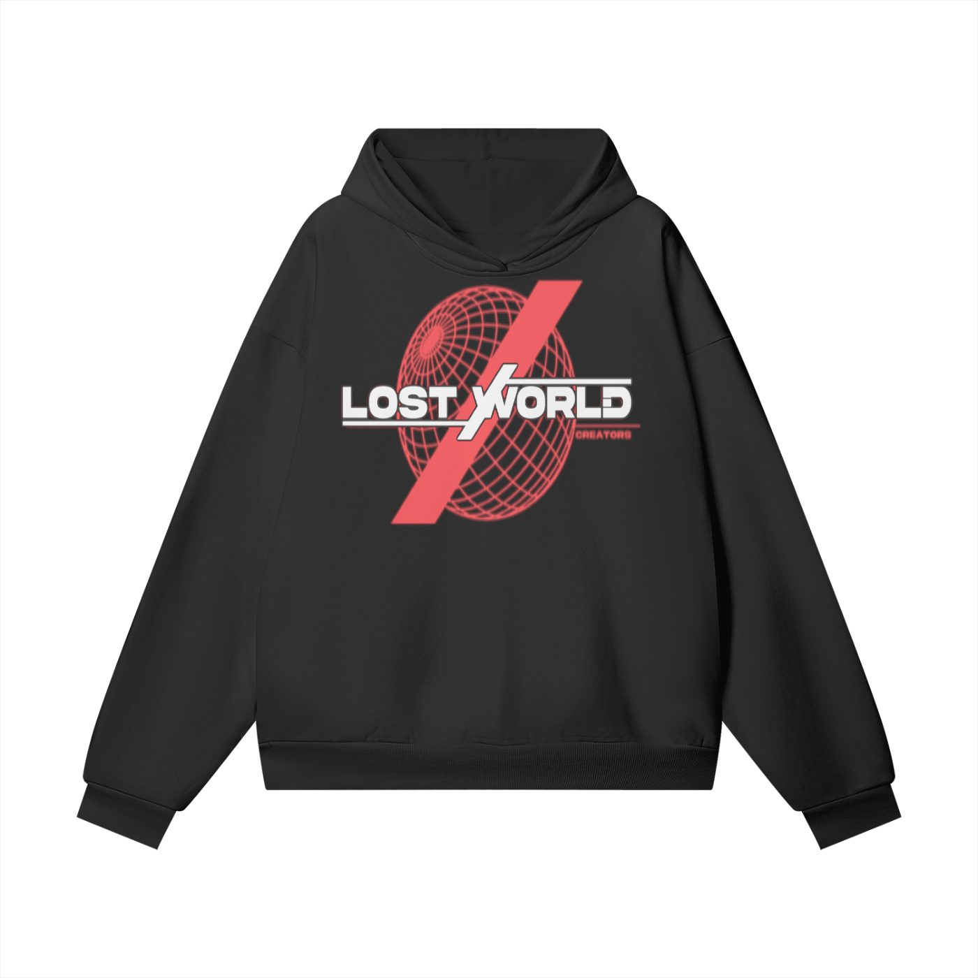 LWC (OG LOGO RD)Oversize Heavyweight Hidden Pocket Fleece Hoodie - 460 GSM