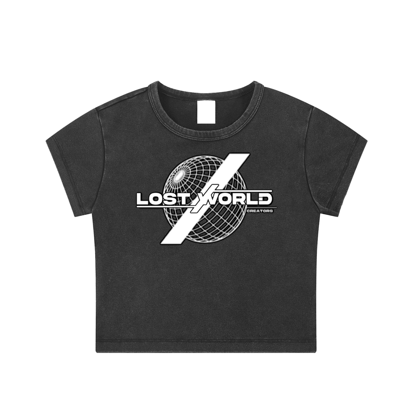 LWC (OG LOGO WHT) Snow Washed Crop Top