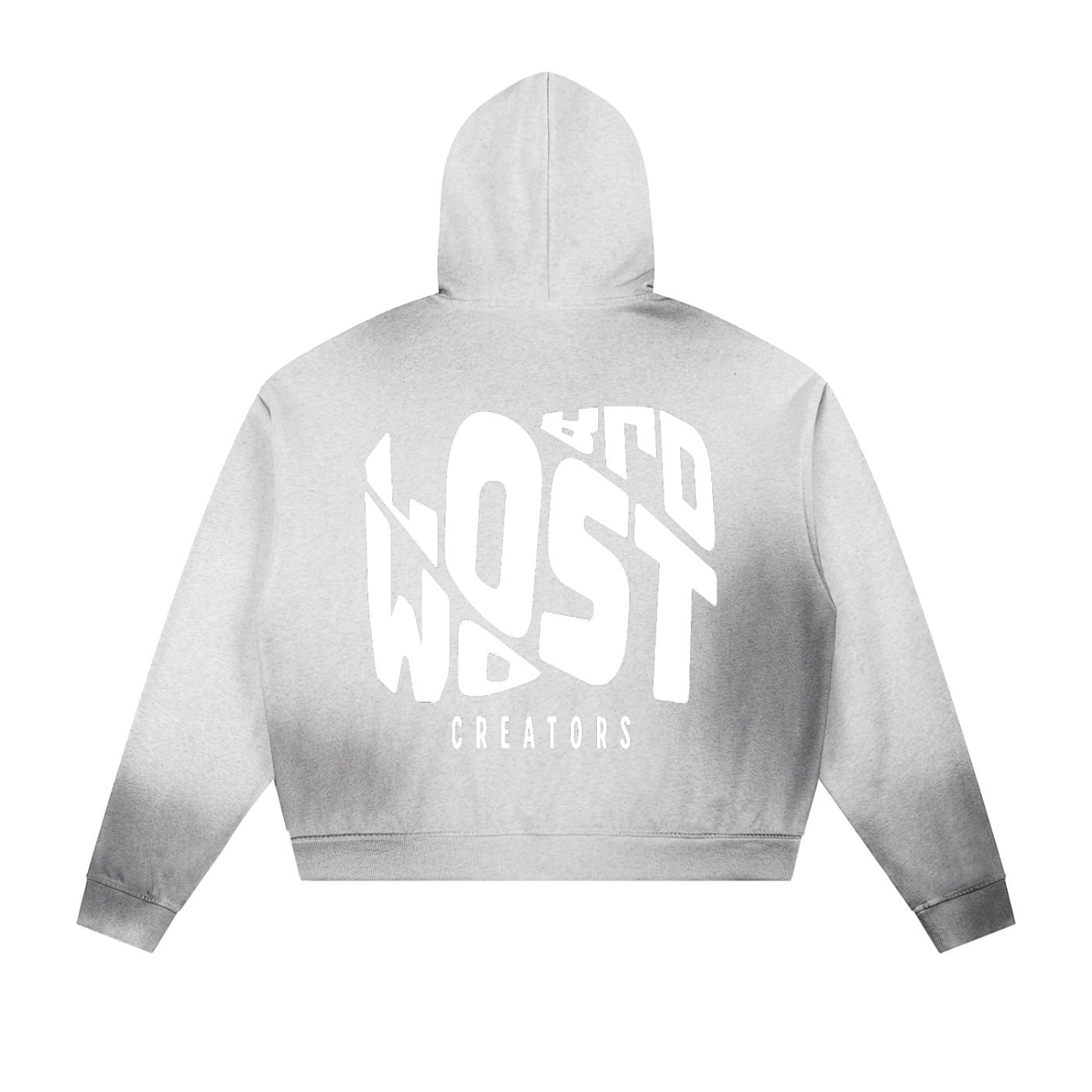 LWC VORTEX Sun Fade Frayed Raw Edge Fleece Zip Hoodie