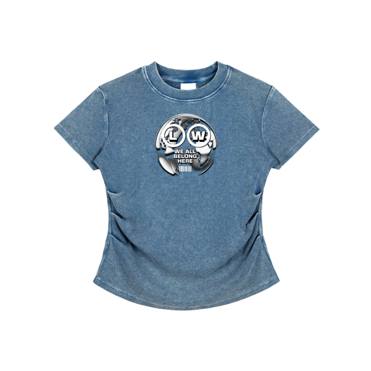 LWC Vintaged-Wash Bodycon Cotton T-Shirt