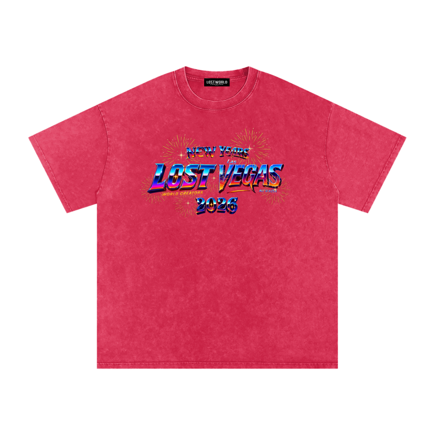 LOST VEGAS 26 Snow Washed Oversized Cotton T-Shirt