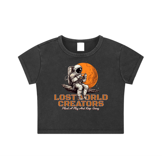 LWC Sippin Tea Snow Washed Crop Top