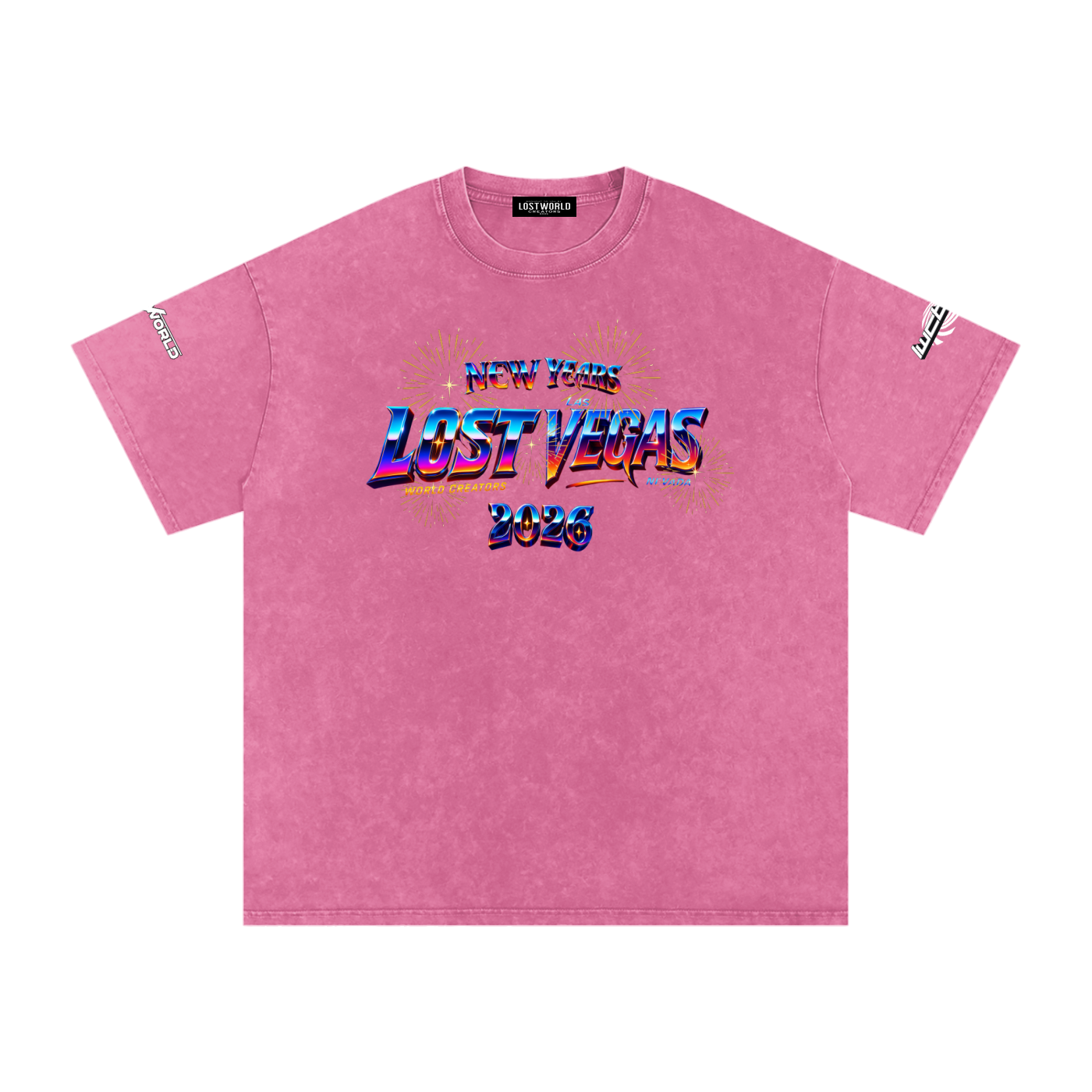 LOST VEGAS 26 Snow Washed Oversized Cotton T-Shirt