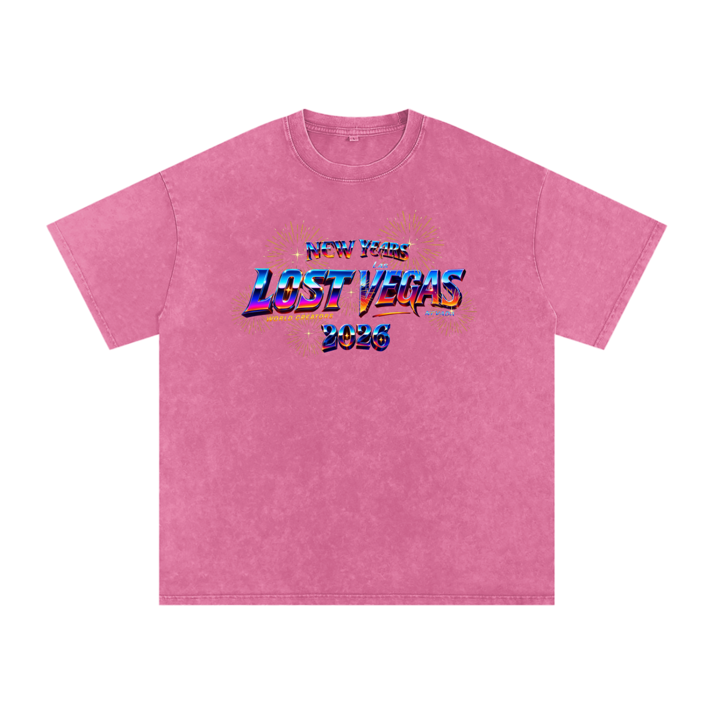 LOST VEGAS 26 Snow Washed Oversized Cotton T-Shirt