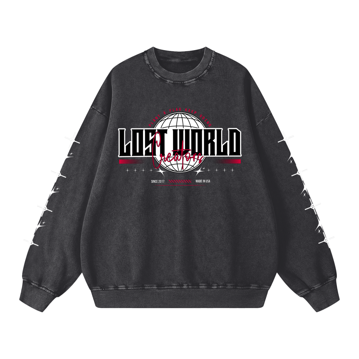LWC Globe Snow Washed Oversized Sweatshirt
