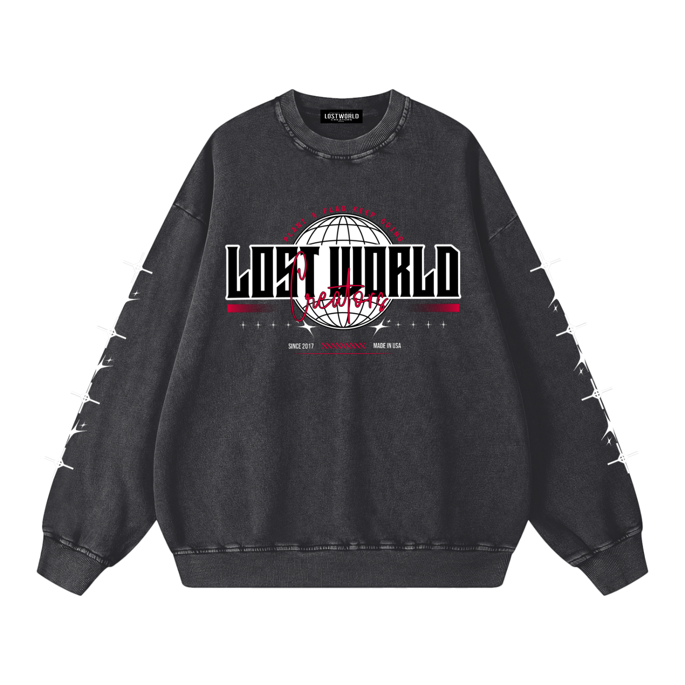 LWC Globe Snow Washed Oversized Sweatshirt