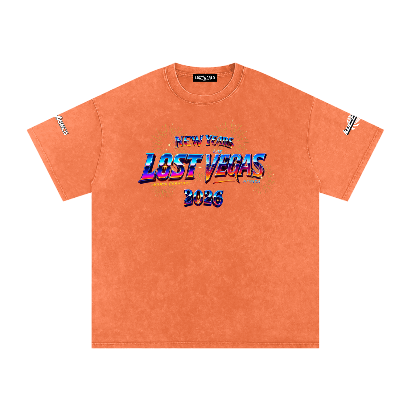 LOST VEGAS 26 Snow Washed Oversized Cotton T-Shirt