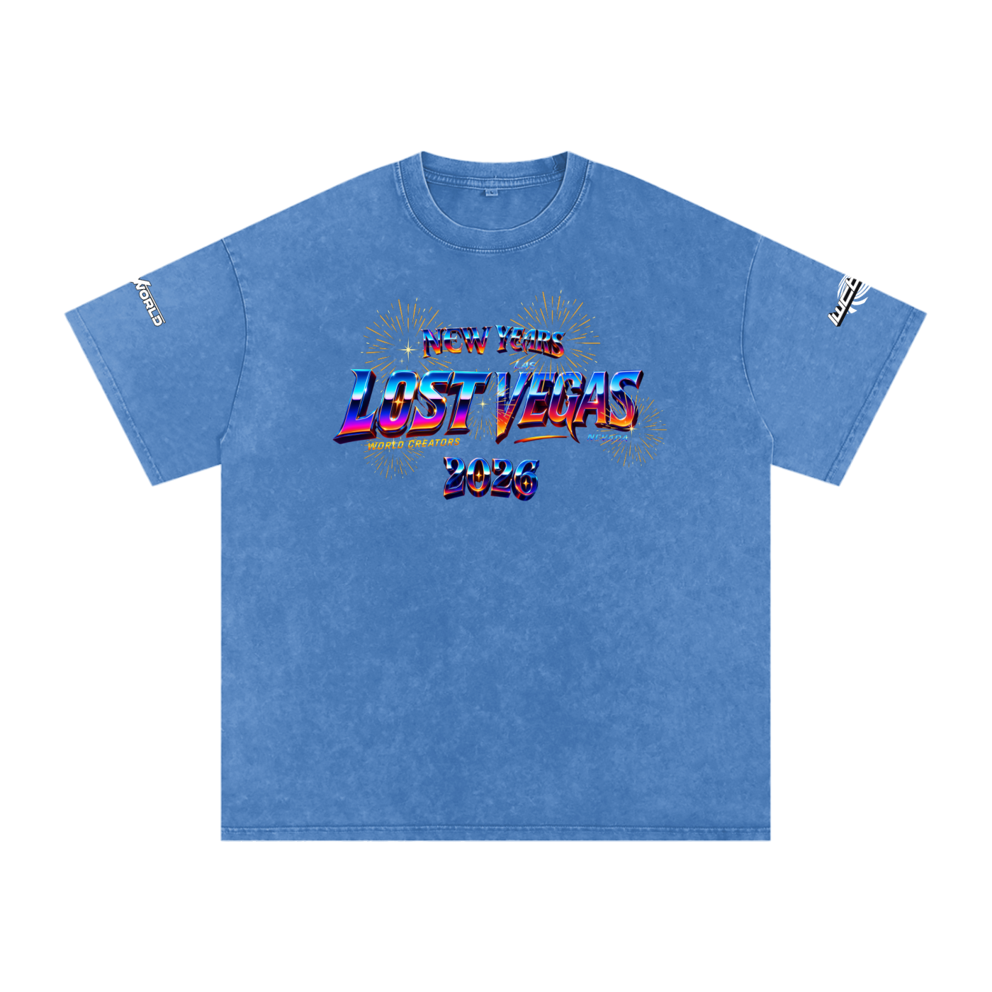 LOST VEGAS 26 Snow Washed Oversized Cotton T-Shirt