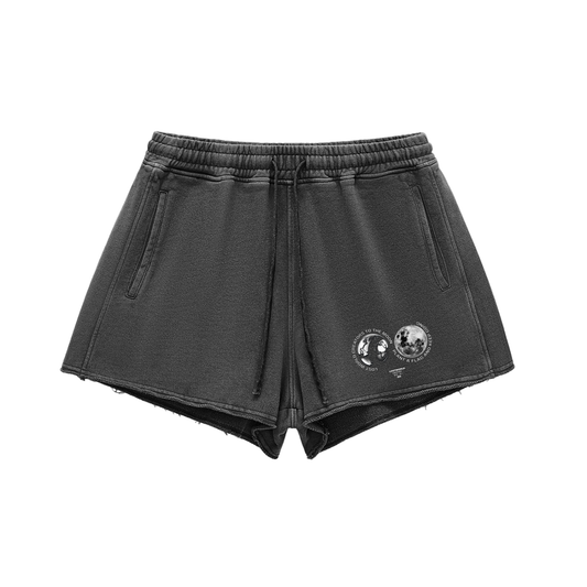 LWC CHROME WORLD Raw Edge Drawstring Shorts