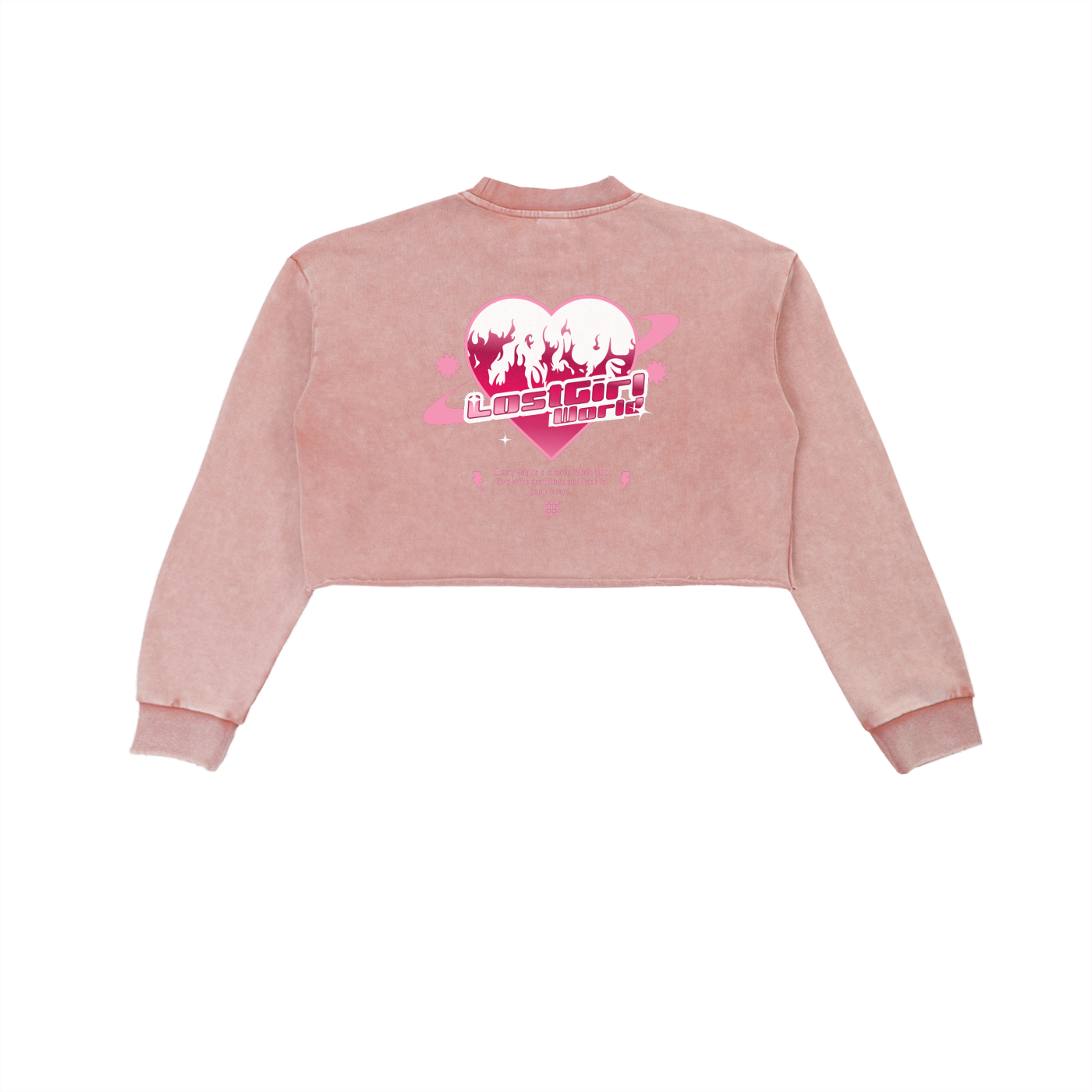 LOST GIRL LWC Snow Washed Raw Edge Cropped Sweatshirt