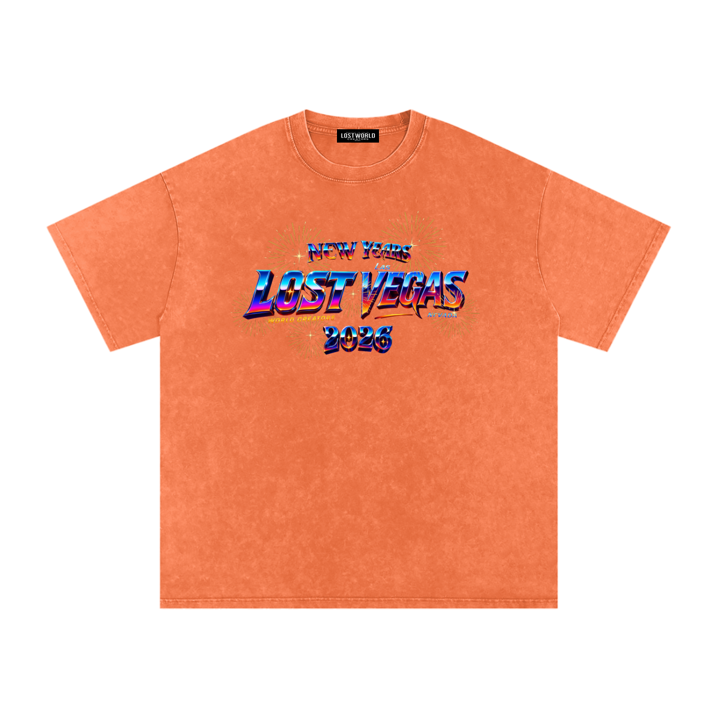 LOST VEGAS 26 Snow Washed Oversized Cotton T-Shirt