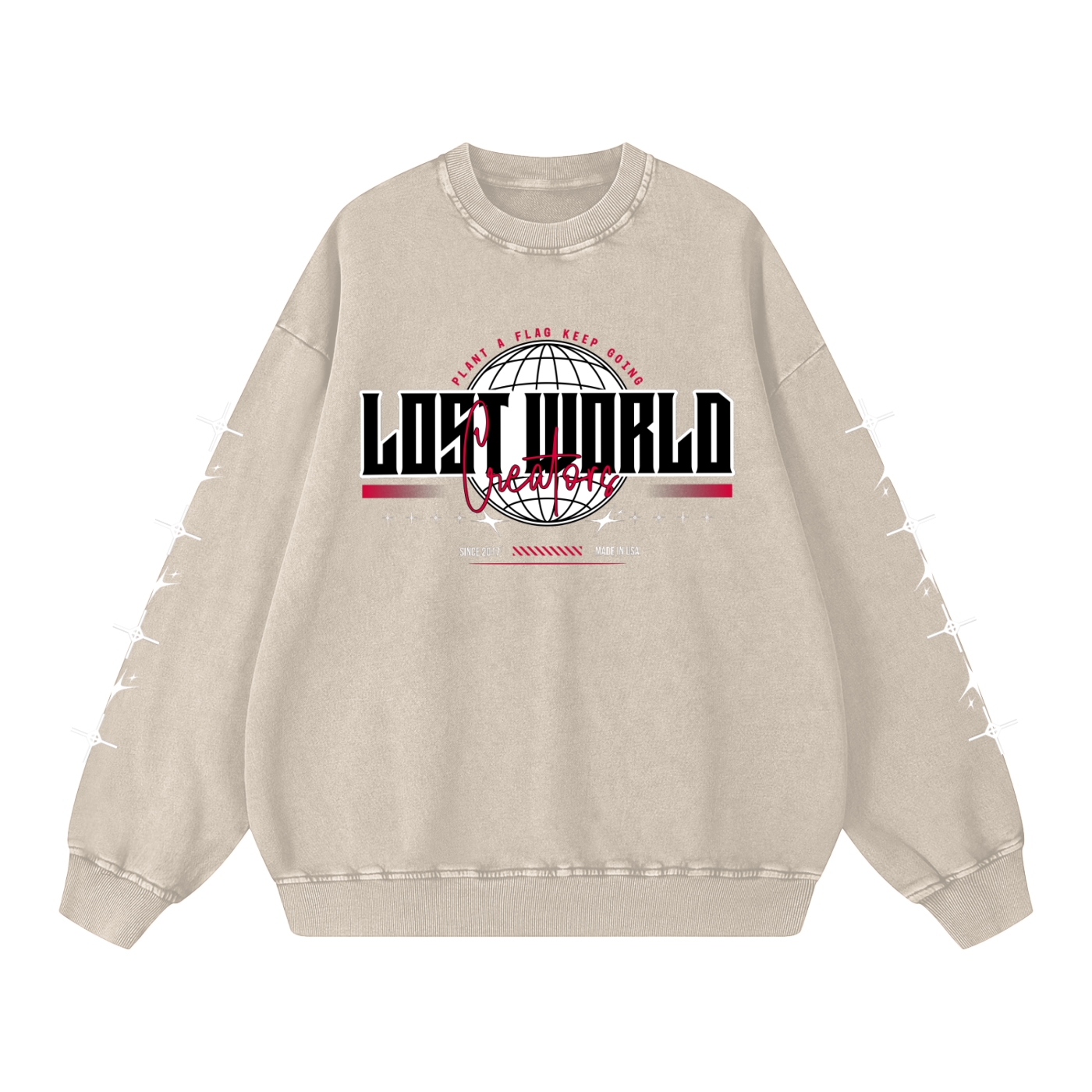LWC Globe Snow Washed Oversized Sweatshirt