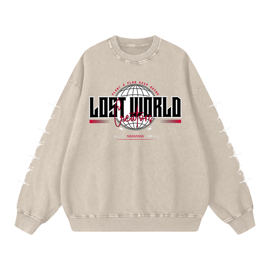 LWC Globe Snow Washed Oversized Sweatshirt