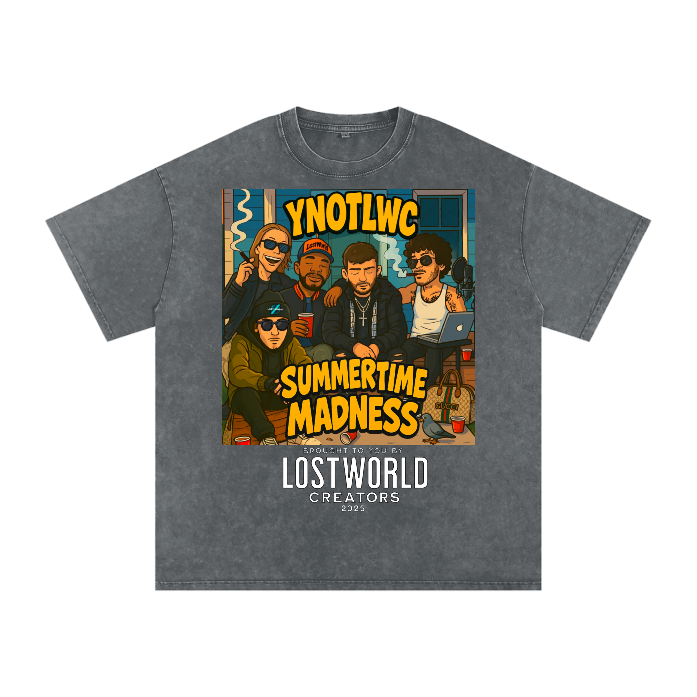 YNOTLWC (SUMMERTIME MADNESS) Acid Wash Oversize T-Shirt