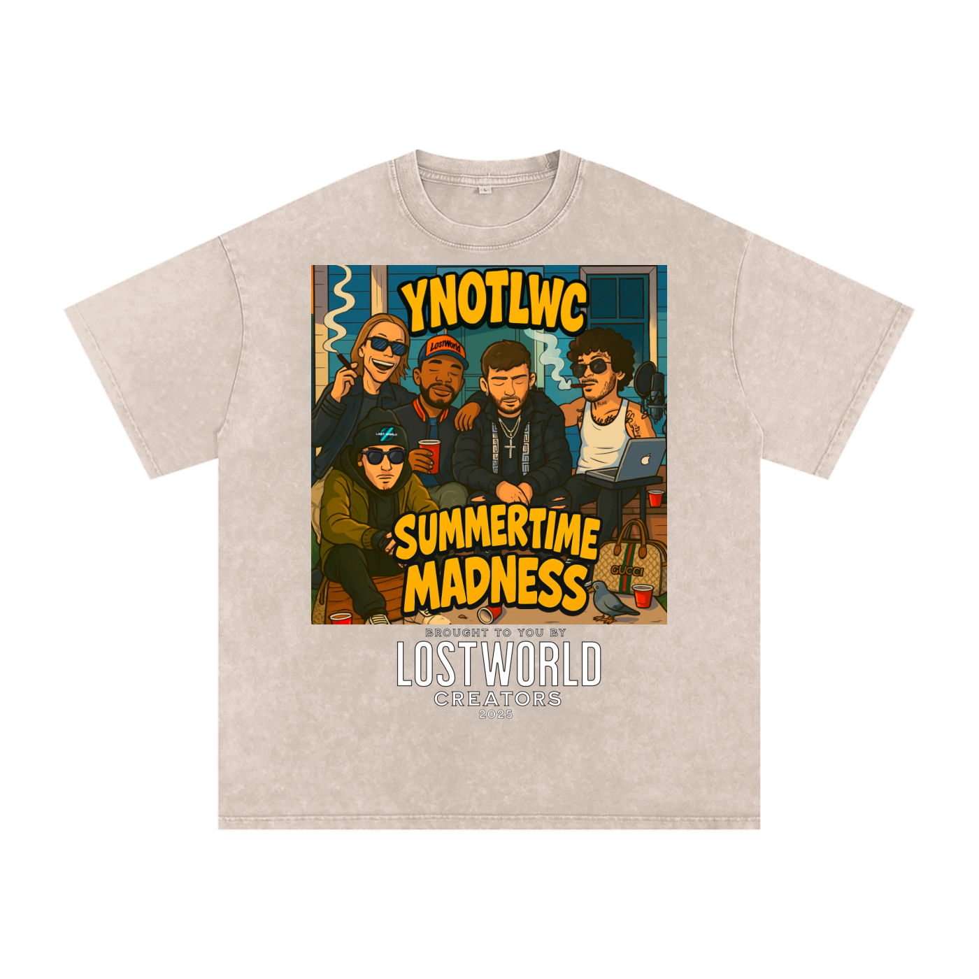 YNOTLWC (SUMMERTIME MADNESS) Acid Wash Oversize T-Shirt