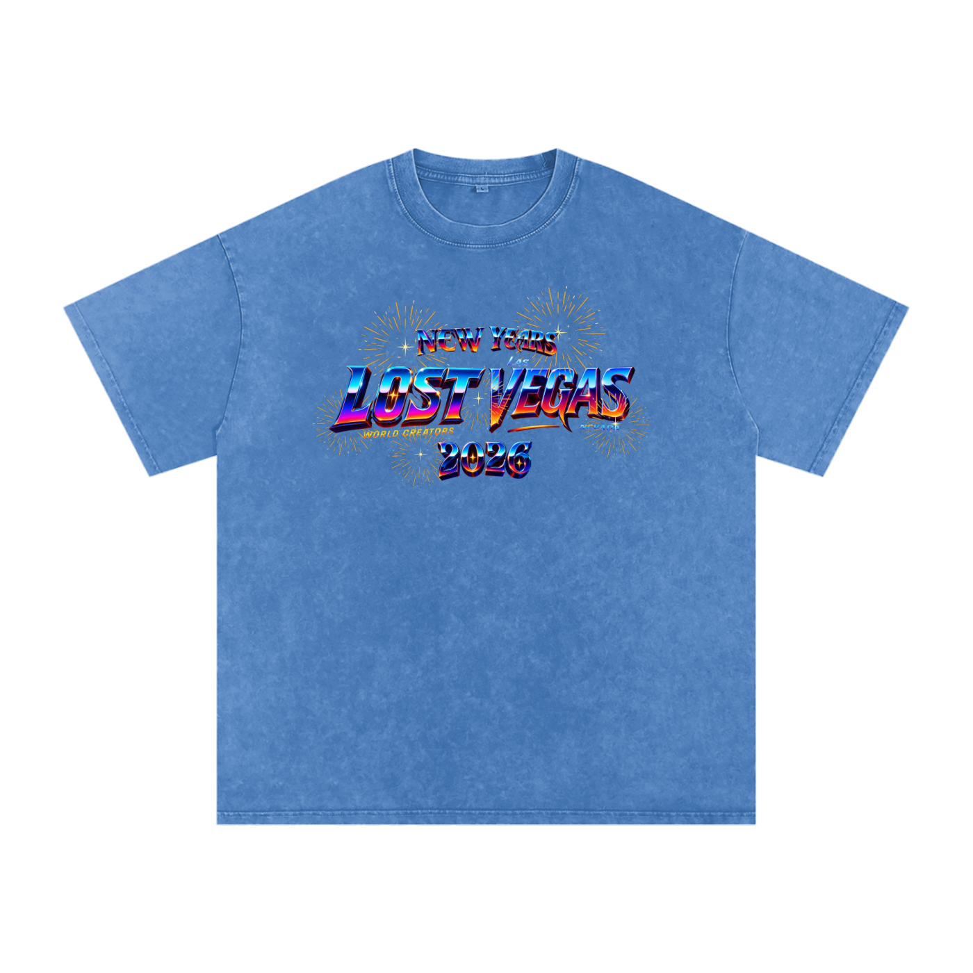 LOST VEGAS 26 Snow Washed Oversized Cotton T-Shirt