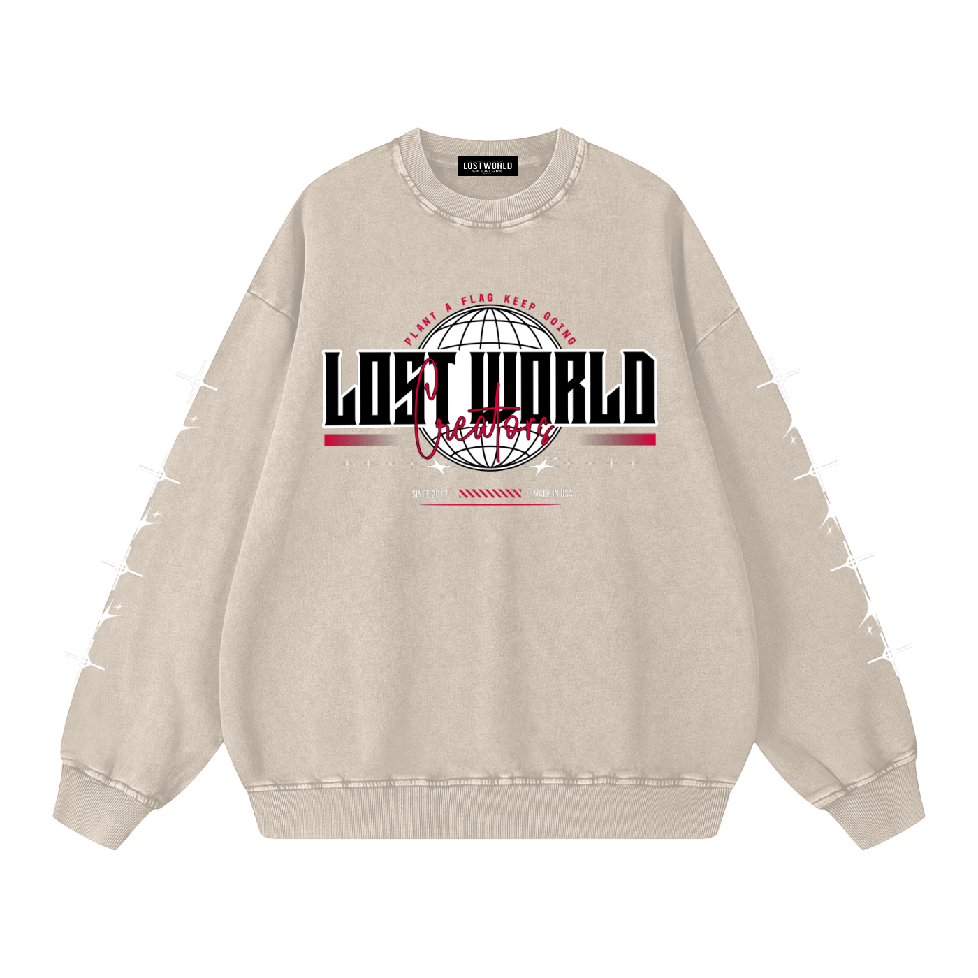 LWC Globe Snow Washed Oversized Sweatshirt