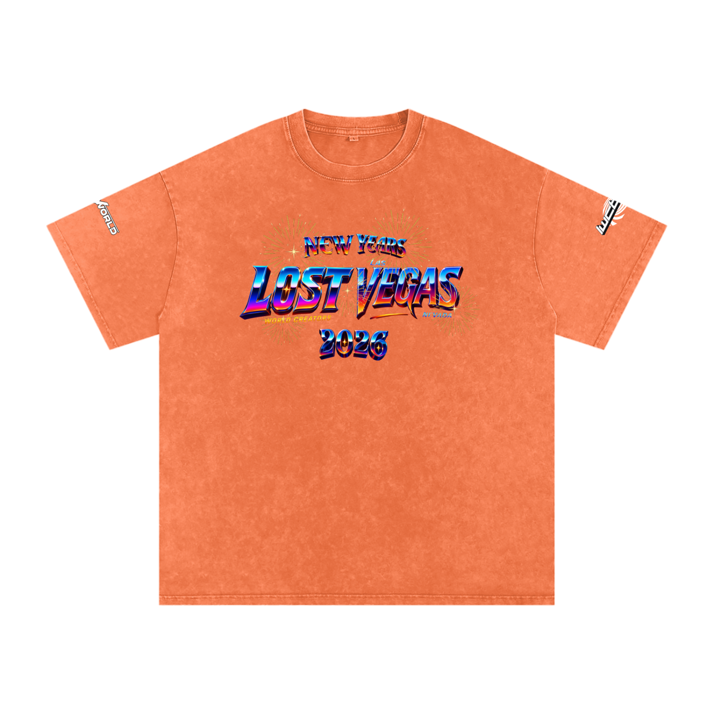 LOST VEGAS 26 Snow Washed Oversized Cotton T-Shirt