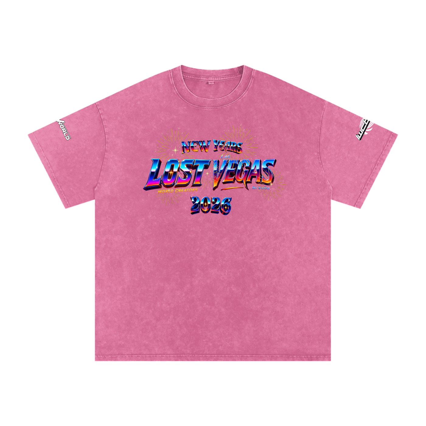 LOST VEGAS 26 Snow Washed Oversized Cotton T-Shirt