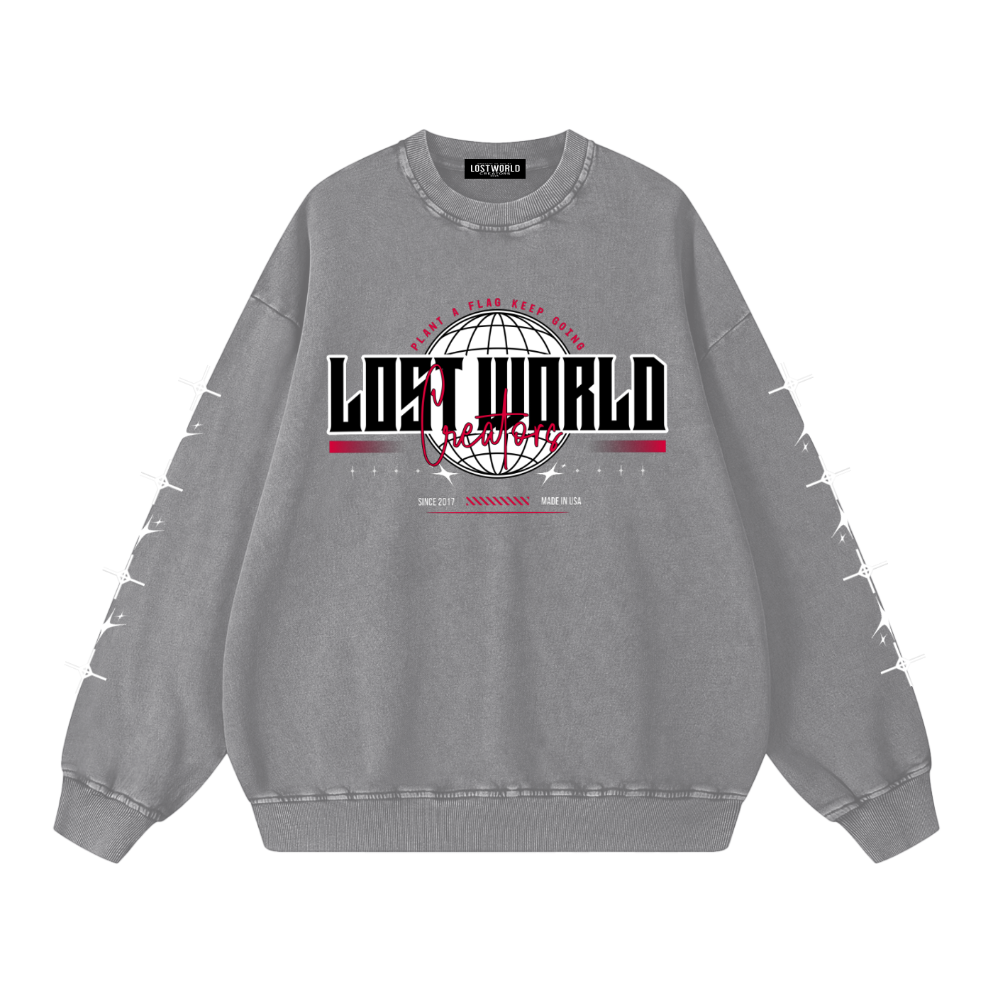 LWC Globe Snow Washed Oversized Sweatshirt