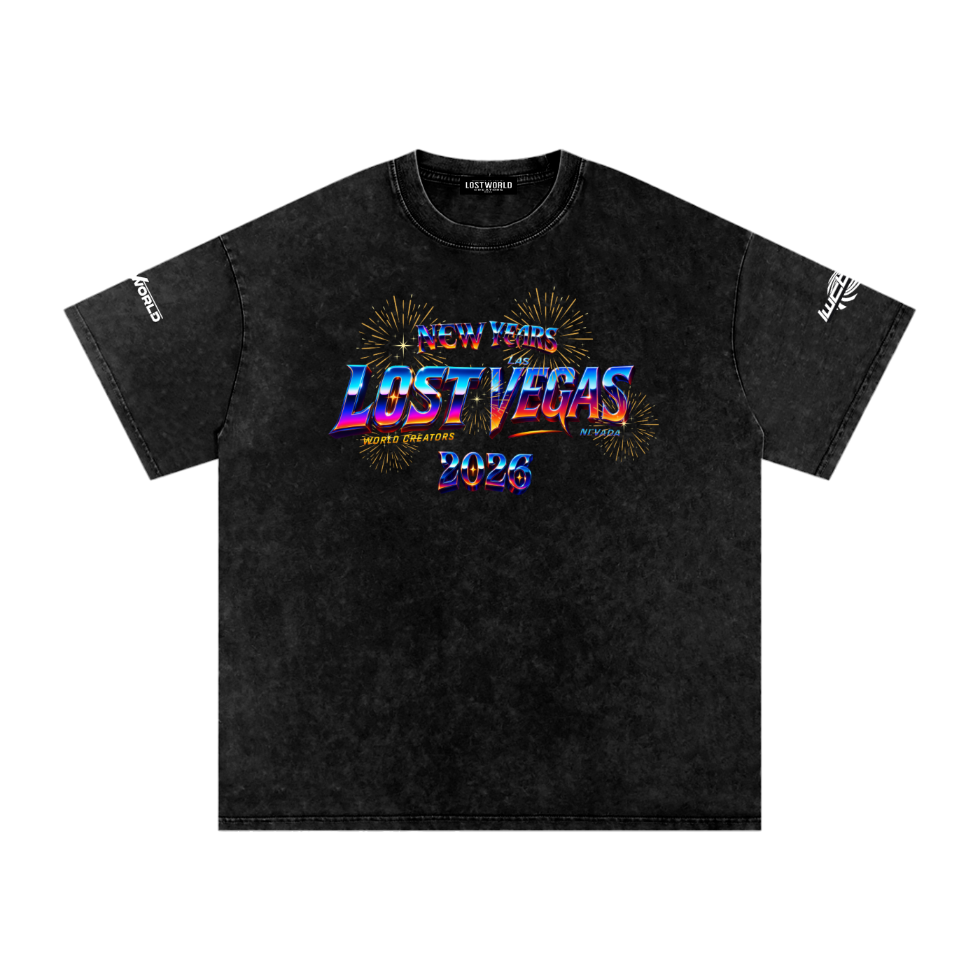 LOST VEGAS 26 Snow Washed Oversized Cotton T-Shirt