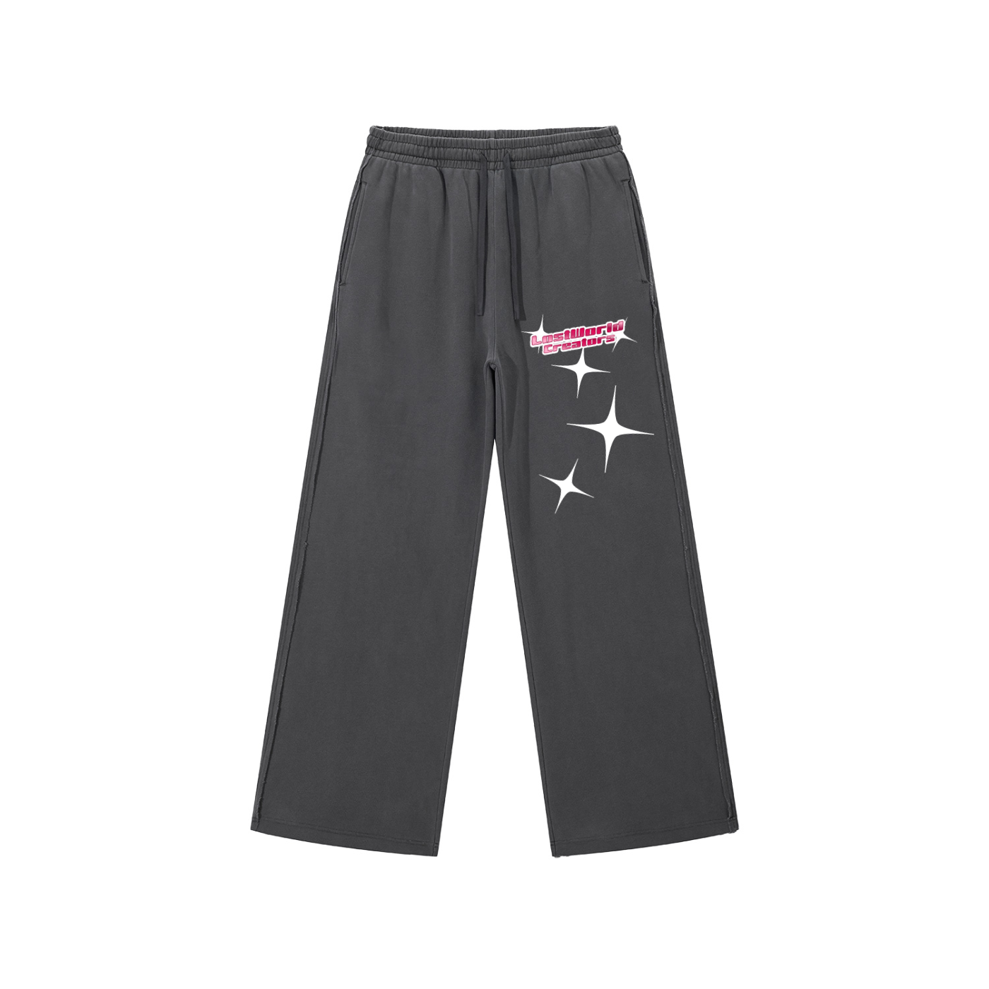 LOST GIRL LWC Snow Washed Raw Edge Sweatpants