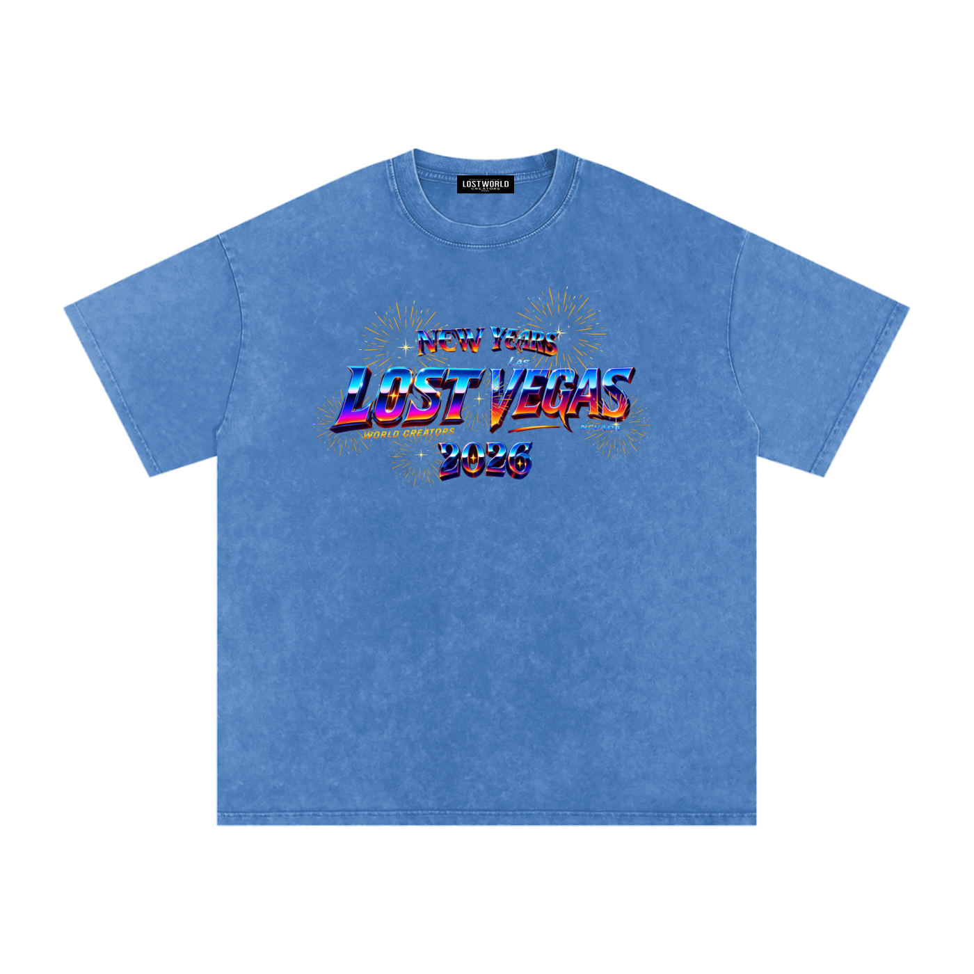 LOST VEGAS 26 Snow Washed Oversized Cotton T-Shirt