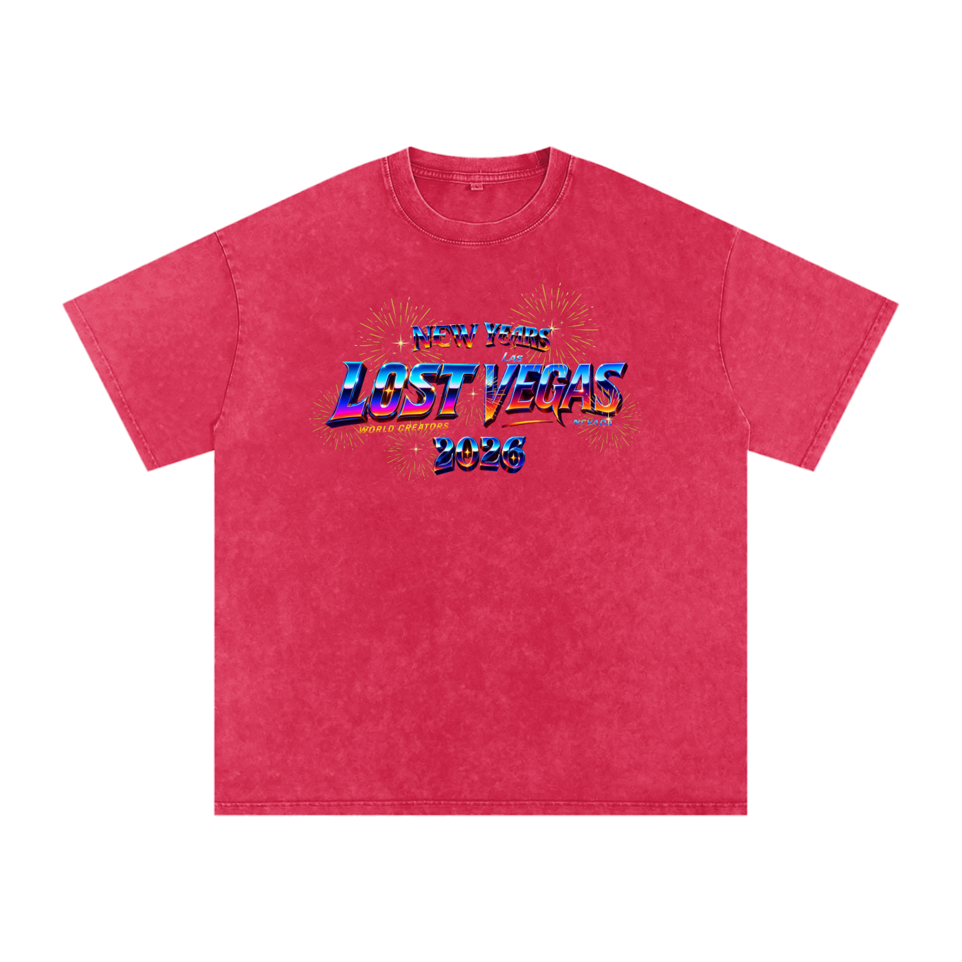 LOST VEGAS 26 Snow Washed Oversized Cotton T-Shirt