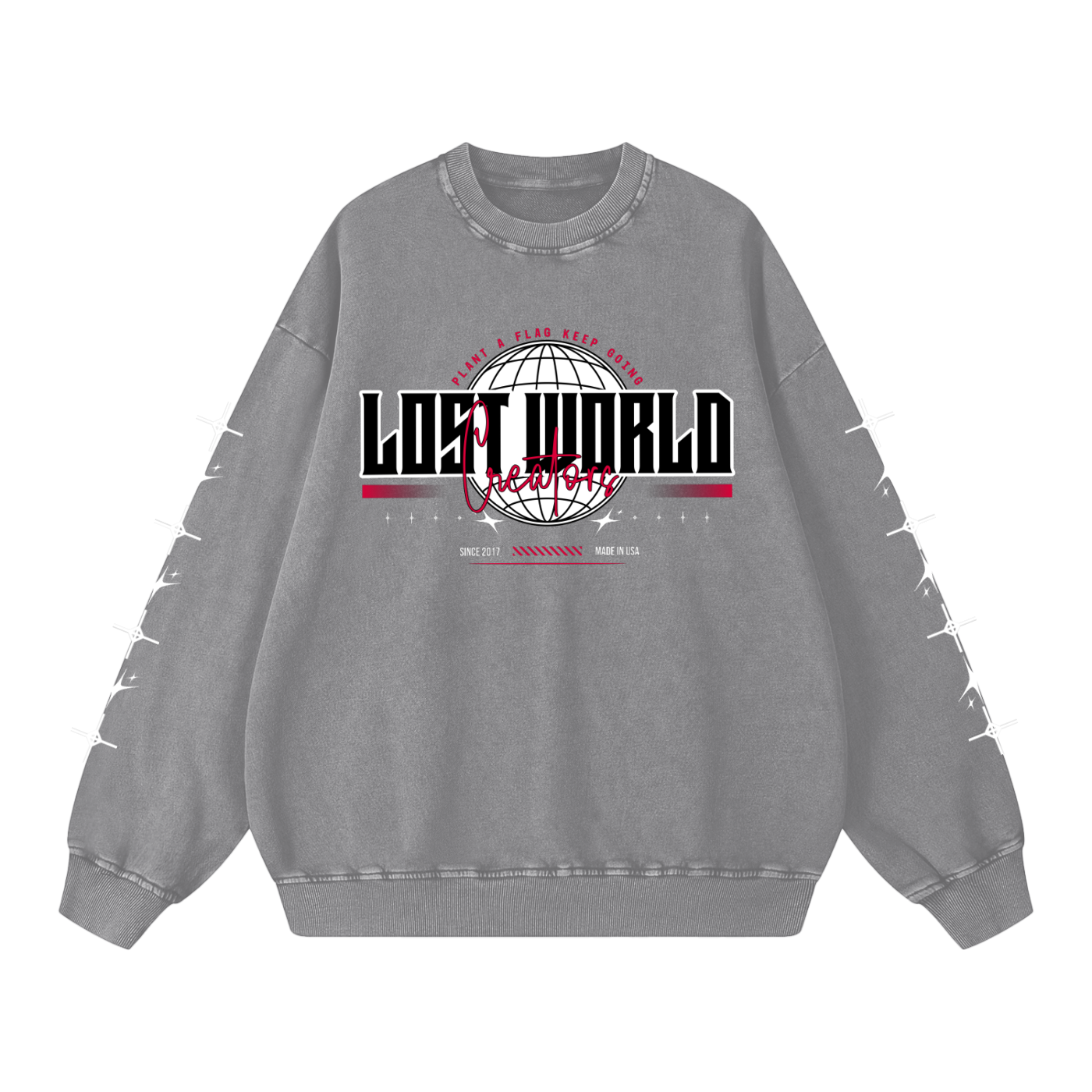 LWC Globe Snow Washed Oversized Sweatshirt